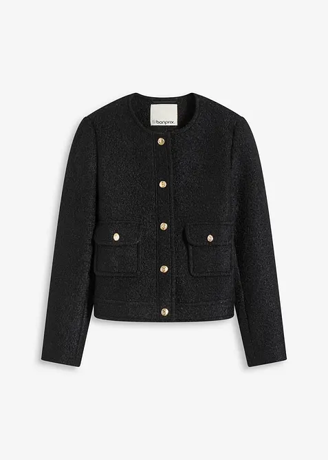 Blouson en maille bouclette douce, bonprix