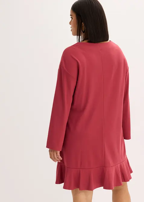 Kurzes Kleid mit Volant aus Punto di Roma, bonprix