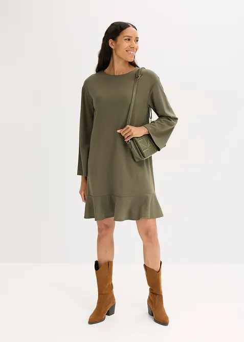 Robe courte à base volantée en jersey Milano, bonprix