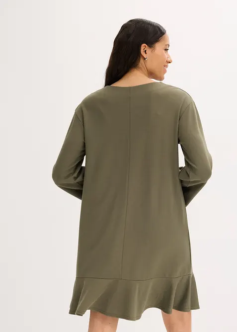 Robe courte à base volantée en jersey Milano, bonprix