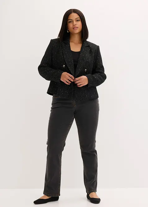 Blazer court en maille bouclette douce, bonprix