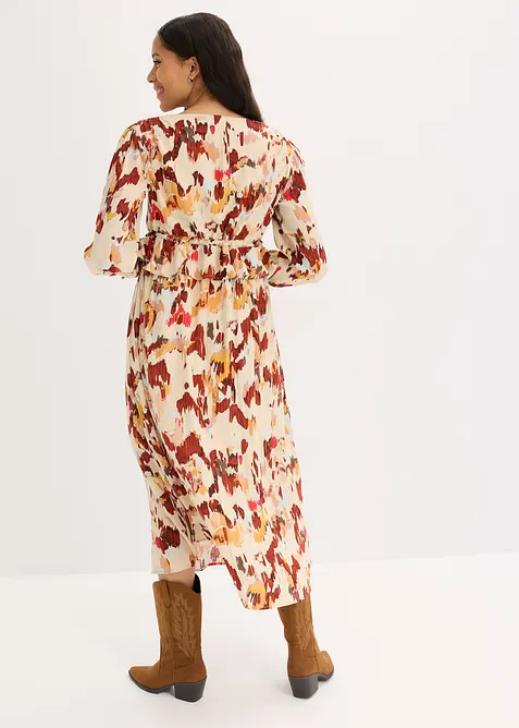 Robe midi imprimée avec lurex, bonprix