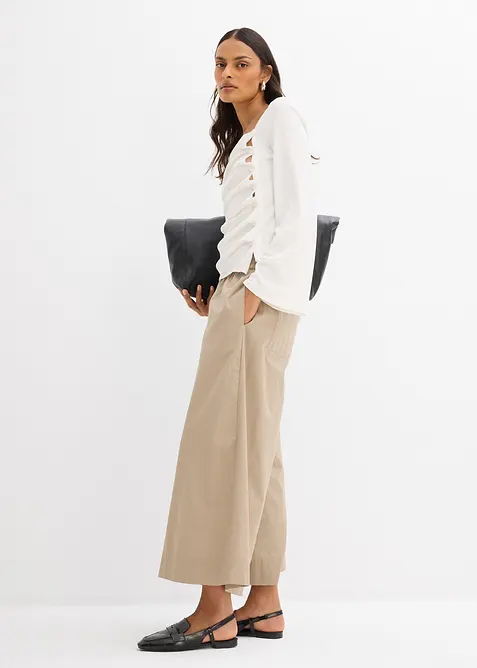 T-shirt manches longues en matière côtelée, bonprix