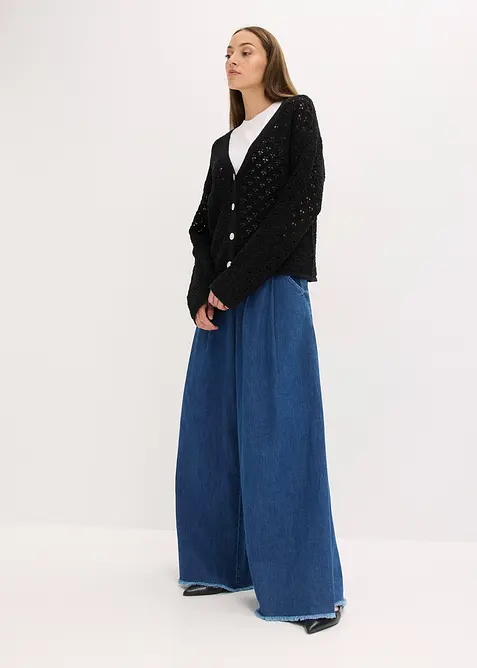 Gilet en maille ajour&eacute;e, bonprix