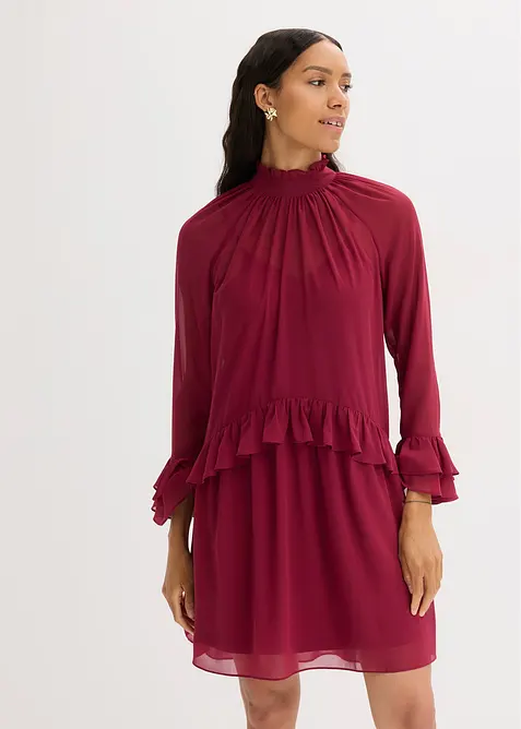 Robe en mousseline avec volants, bonprix