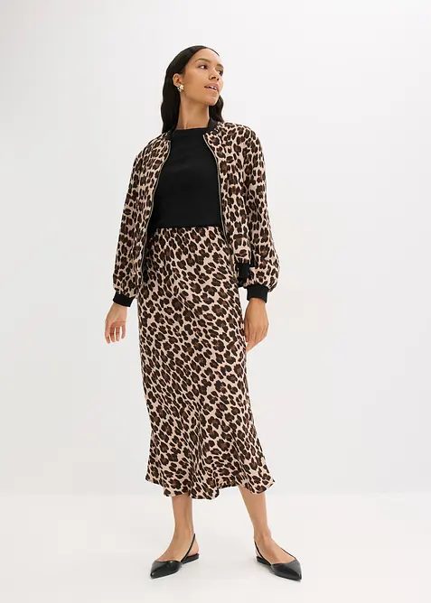 Midirock aus fließendem Satin, bonprix