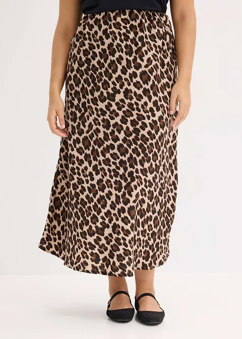 Midirock aus fließendem Satin, bonprix