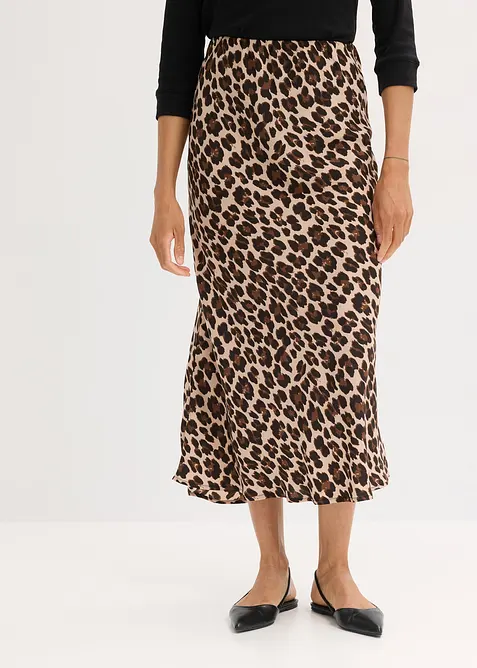 Midirock aus fließendem Satin, bonprix