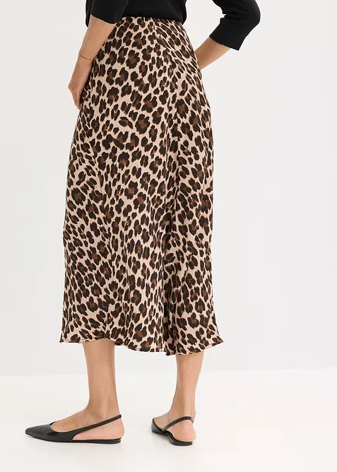 Midirock aus fließendem Satin, bonprix