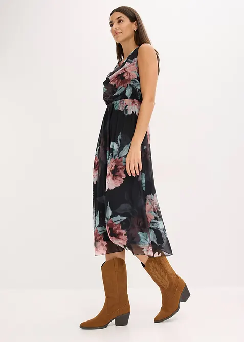 Midikleid aus softem Mesh, bonprix