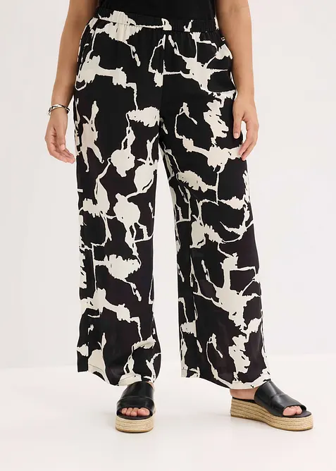 Pantalon palazzo en satin fluide, bonprix