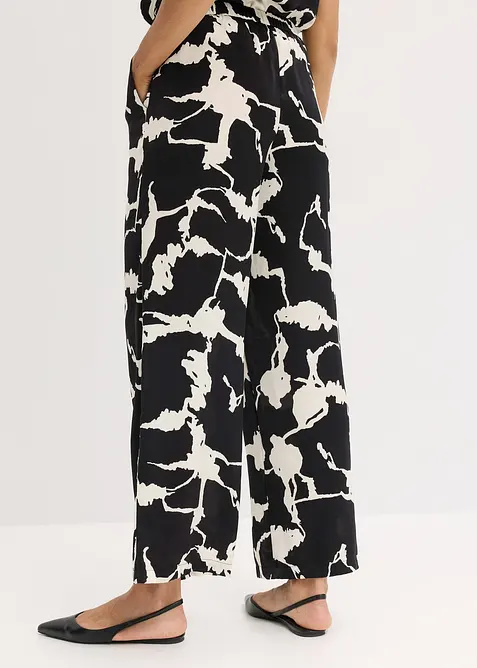 Pantalon palazzo en satin fluide, bonprix