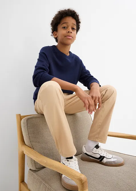 Regular Fit Schlupfhose aus reiner Baumwolle, Straight, bonprix