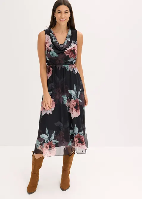 Midikleid aus softem Mesh, bonprix