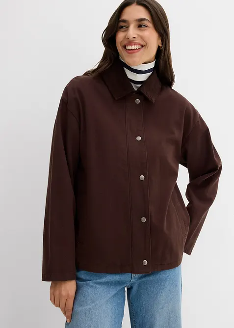 Veste légère en twill avec col en velours côtelé, bonprix