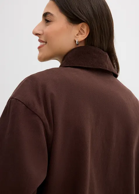leichte Twill-Jacke mit Cordkragen, bonprix