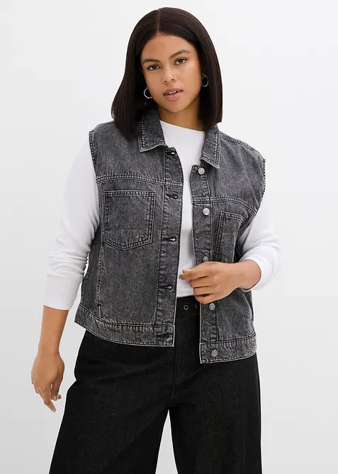 Gilet sans manches en jean, bonprix