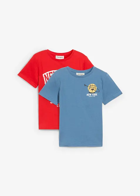 Lot de 2 T-shirts 100% coton, bonprix