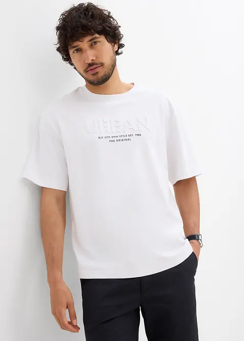 T-shirt loose 100% coton, imprimé 3D, bonprix