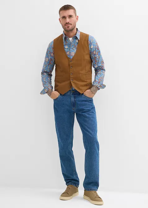 Gilet de costume en toile de coton, bonprix