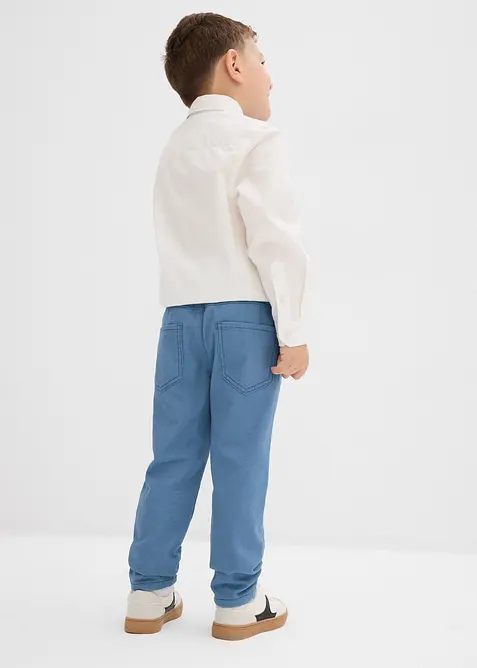 Pantalon droit taille élastiquée 100% coton, Regular, bonprix