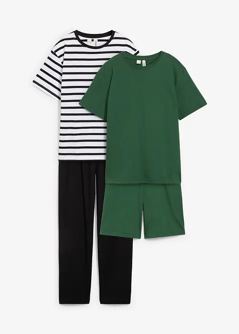 Pyjama + Shorty mit weicher Bio-Baumwolle (4-tlg. Set), bonprix