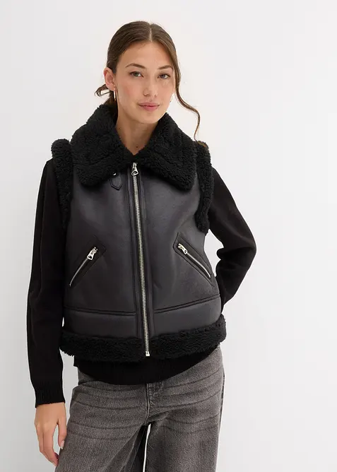 Gilet sans manches enduit, bonprix