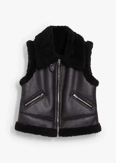 Gilet sans manches enduit, bonprix