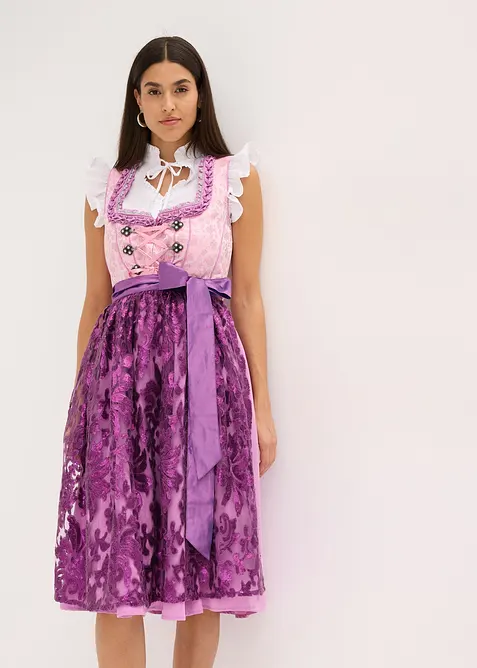 Dirndl avec tablier à sequins (ens. 2 pces), bonprix