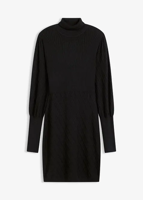 Robe en maille à col roulé, bonprix