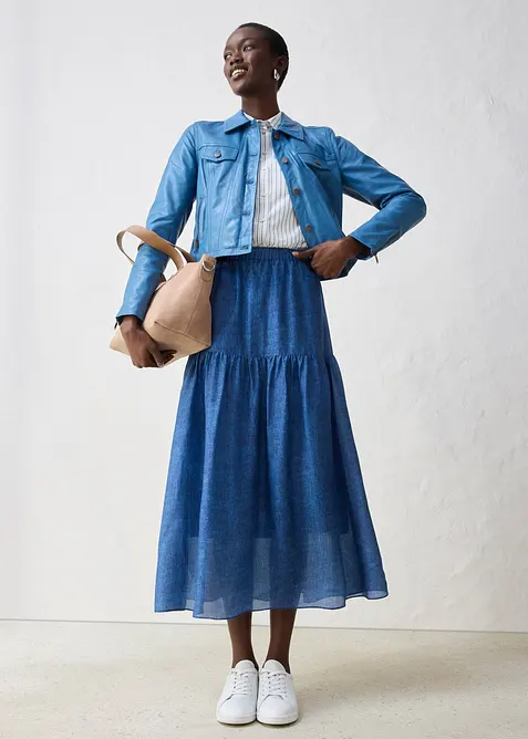 Veste en cuir nappa d’agneau, bonprix