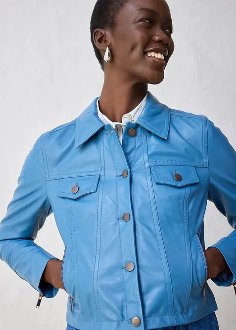 Veste en cuir nappa d’agneau, bonprix