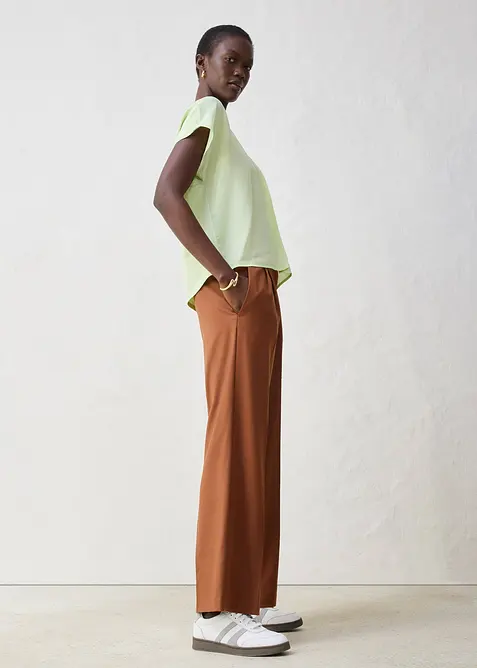 Shirt mit Seidenanteil und Webeinsatz, bonprix