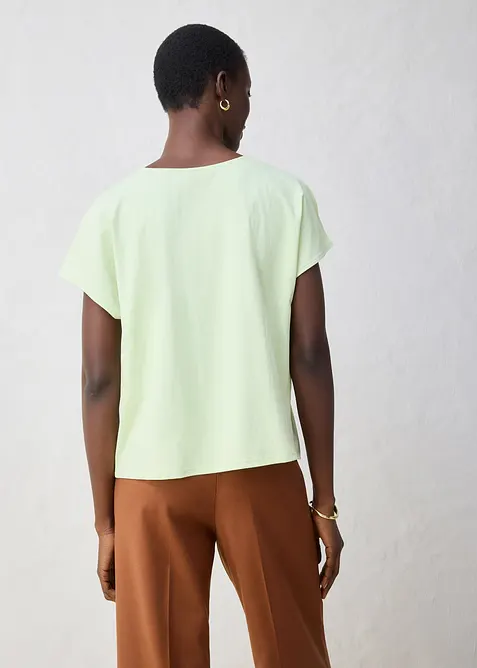 Shirt mit Seidenanteil und Webeinsatz, bonprix