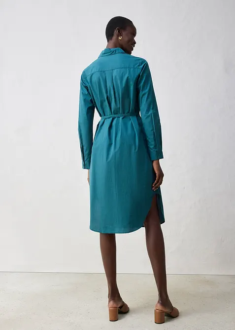 Hemdblusenkleid mit Seidenanteil, bonprix