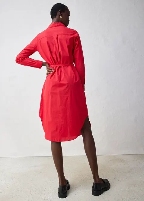 Hemdblusenkleid mit Seidenanteil, bonprix