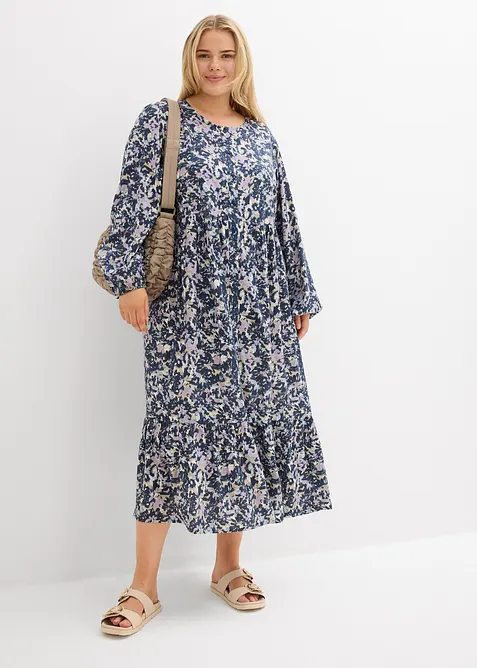 Blusenkleid aus flie&szlig;ender Viskose, bonprix