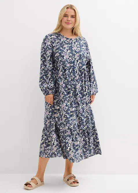 Blusenkleid aus flie&szlig;ender Viskose, bonprix