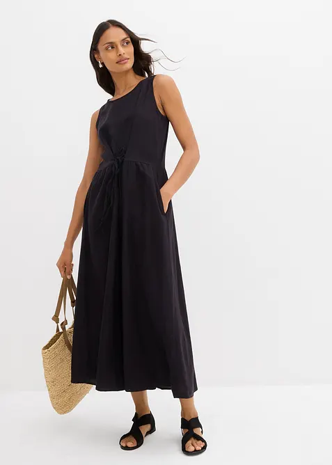 Robe longue en l&eacute;ger m&eacute;lange de lin et viscose, bonprix