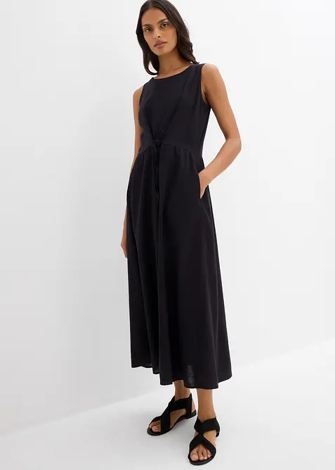 Robe longue en l&eacute;ger m&eacute;lange de lin et viscose, bonprix