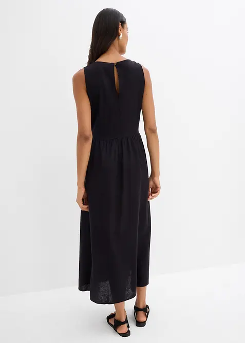 Robe longue en l&eacute;ger m&eacute;lange de lin et viscose, bonprix