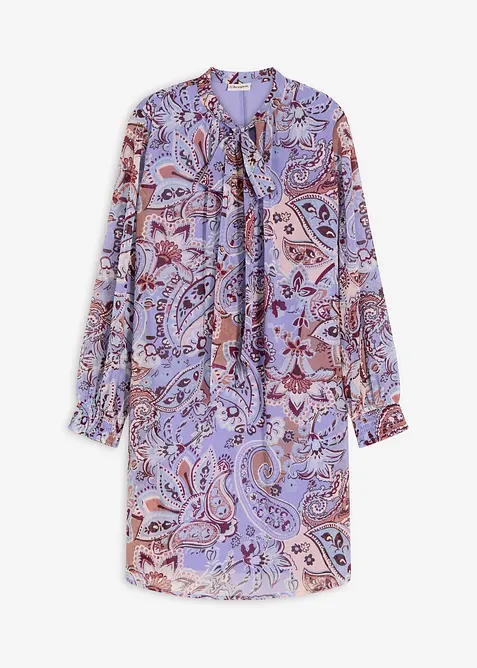 Robe-tunique en mousseline avec col lavallière, bonprix