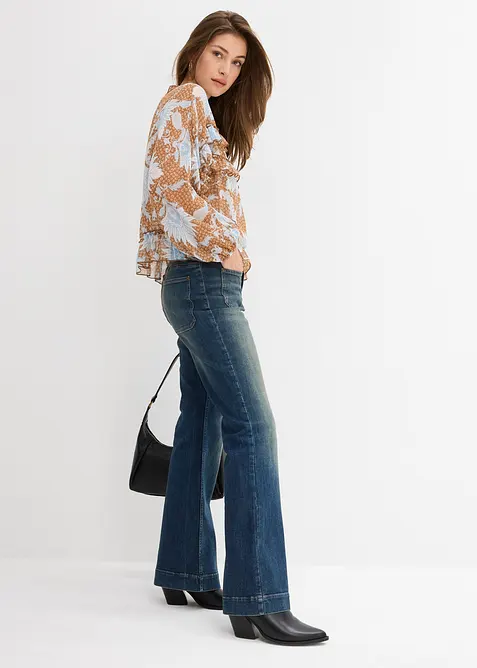 Chiffonbluse mit R&uuml;schen, bonprix