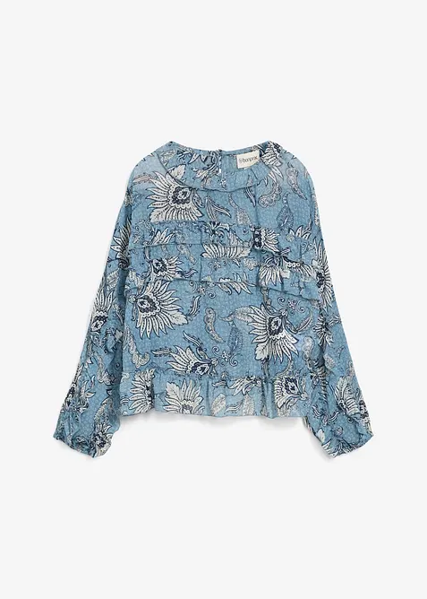 Blouse en mousseline à volants, bonprix