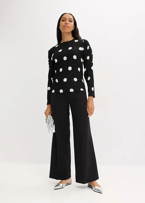Langarmshirt aus strukturiertem Cr&ecirc;pe, bonprix