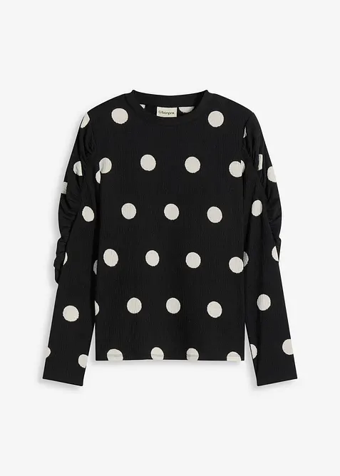 Langarmshirt aus strukturiertem Crêpe, bonprix