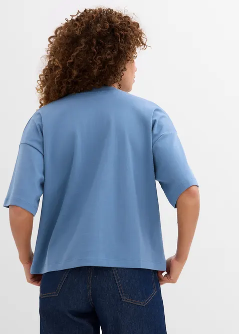 Kurzes Oversize-Shirt aus reiner schwerer Bio-Baumwolle, bonprix