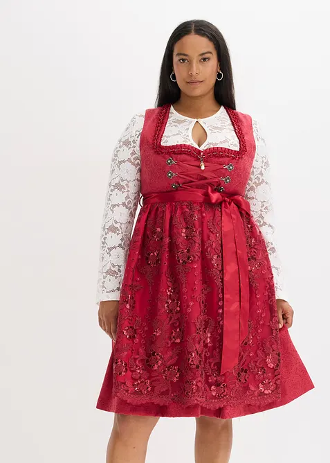 Dirndl mit Pailletten Sch&uuml;rze (2-tlg.Set), bonprix
