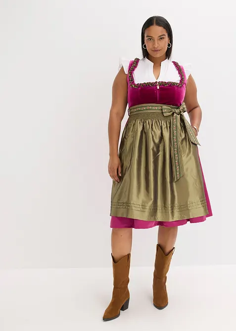 Dirndl avec velours, longueur midi (ens. 2 pces), bonprix
