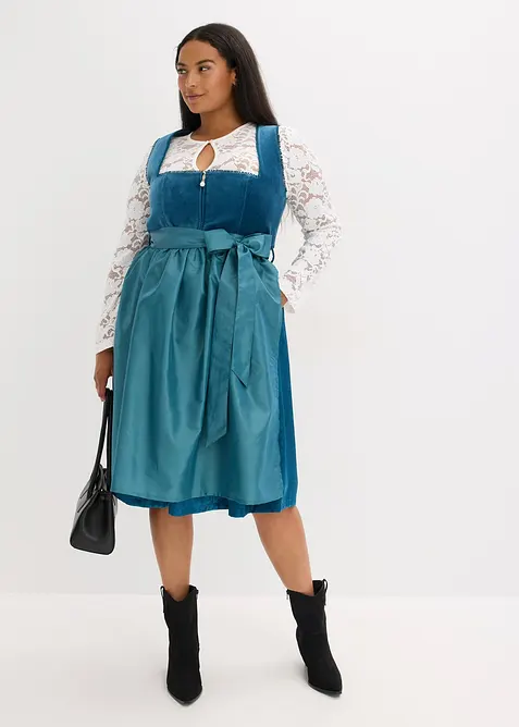 Dirndl avec velours en longueur midi (ens. 2 pces), bonprix